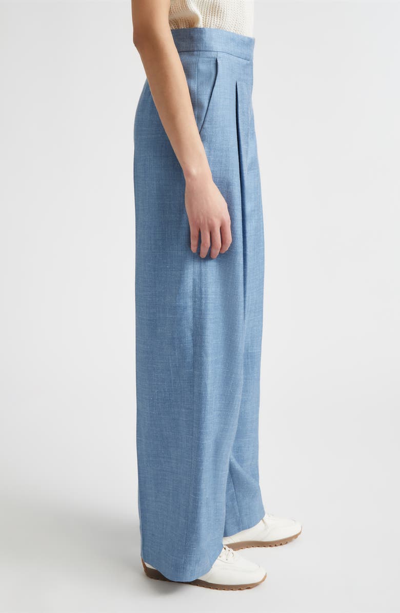 Eleventy Wool, Silk & Linen Straight Leg Pants, Alternate, color, 130 Sky Blue