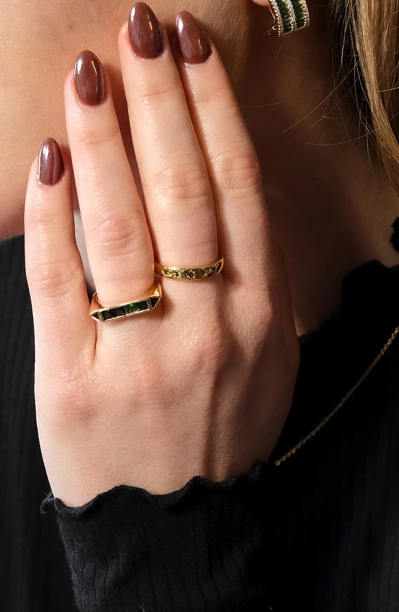 Sterling Forever Rayna CZ Ring, Alternate, color, Gold