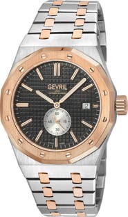 GEVRIL Gotham Two-Tone Bracelet Strap Automatic Watch, 41mm