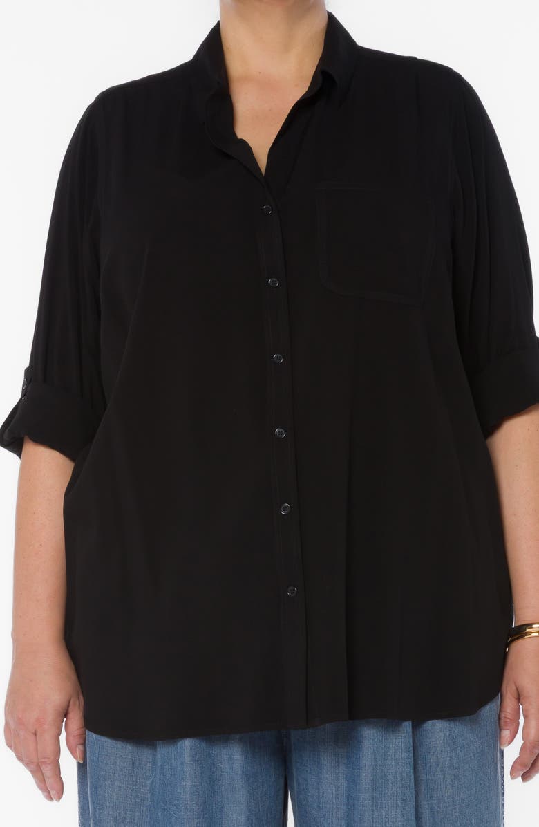 VELVET HEART Elisa Long Sleeve High/Low Shirt, Alternate, color, Black