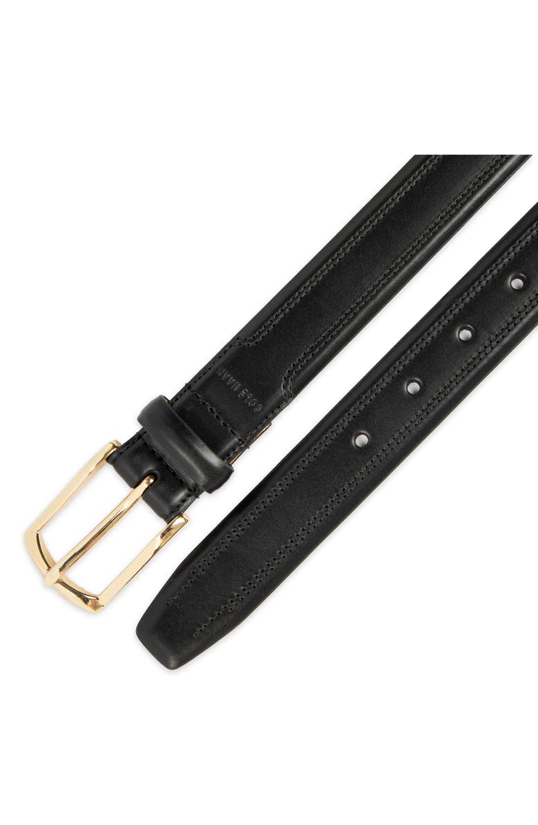 Cole Haan Fes Stitch Leather Belt, Alternate, color, Black