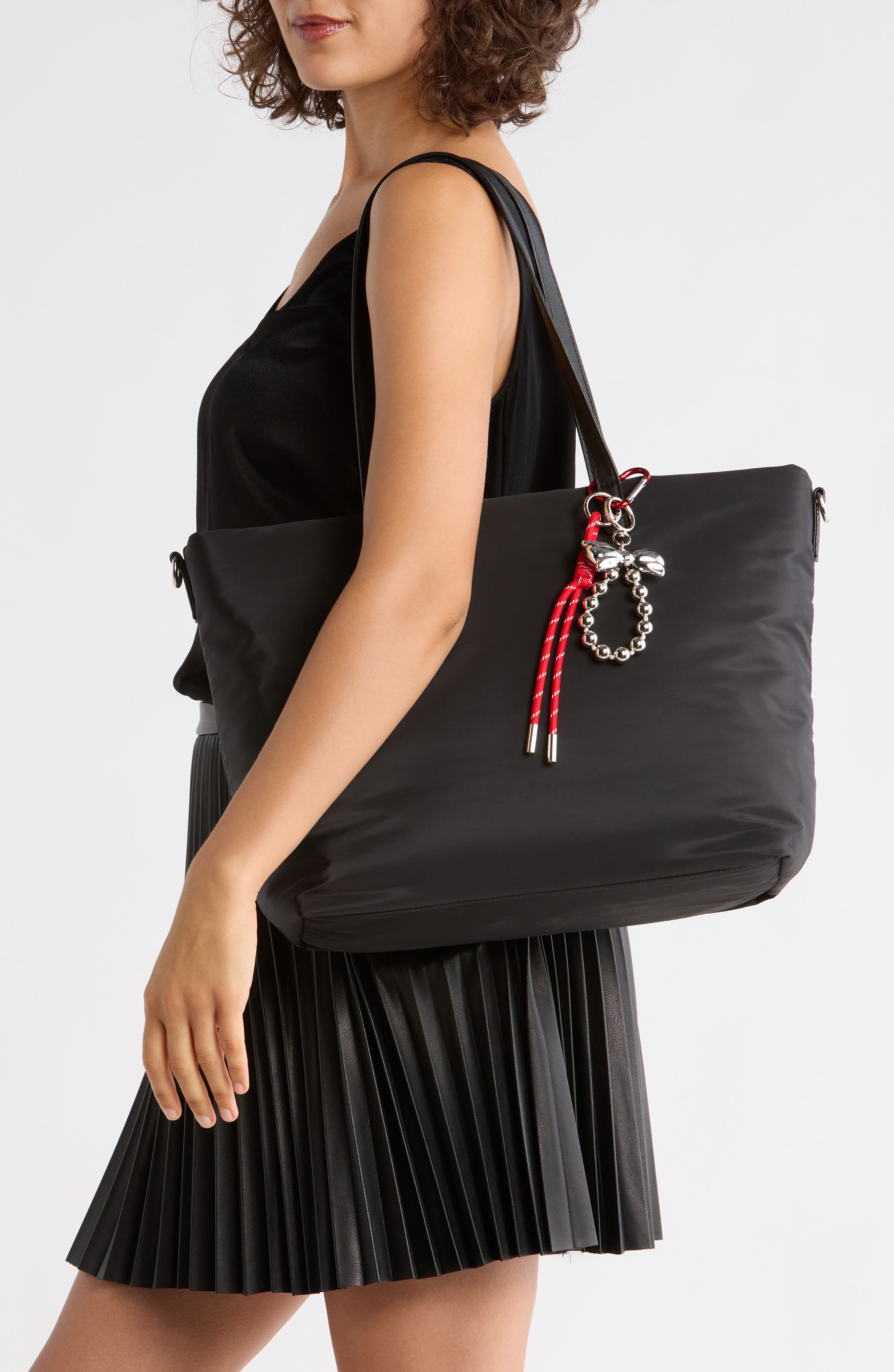 Madden Girl Recycled Polyester Tote Bag, Alternate, color, Black