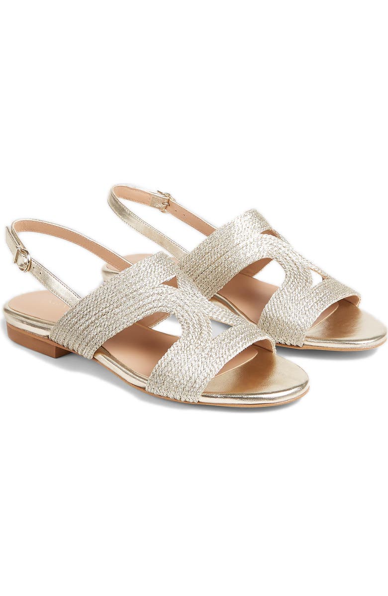 LK Bennett Serena Metallic Slingback Sandal, Main, color, Gold