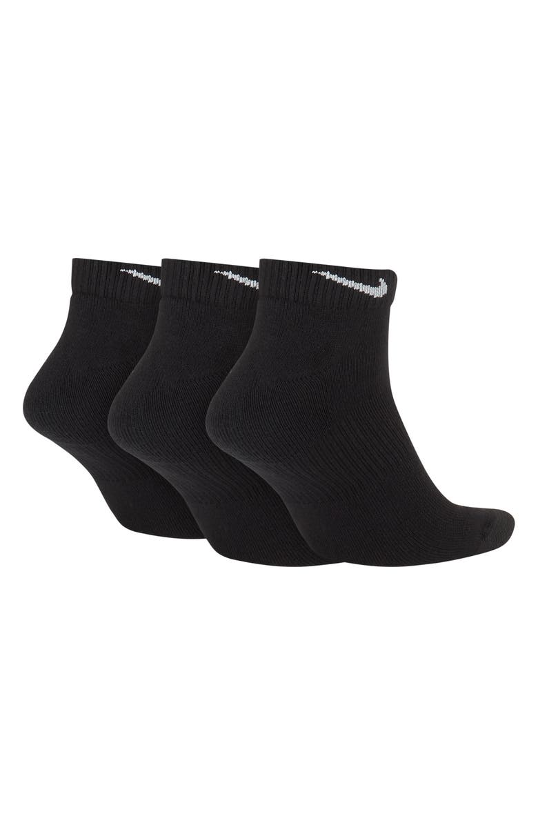 Nike Kids' 3-Pack Cushioned Ankle Socks, Alternate, color, Black/ White