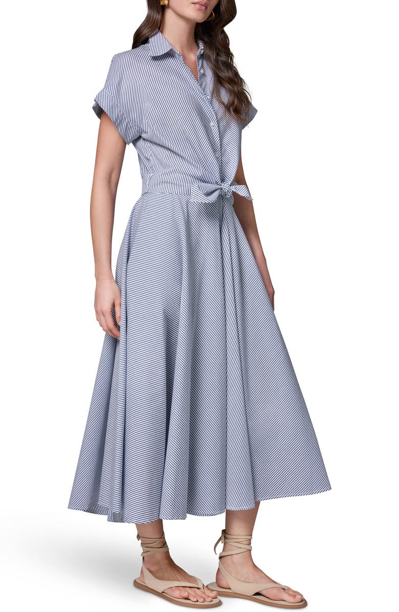 Donna Karan New York Stripe Midi Shirtdress, Alternate, color,