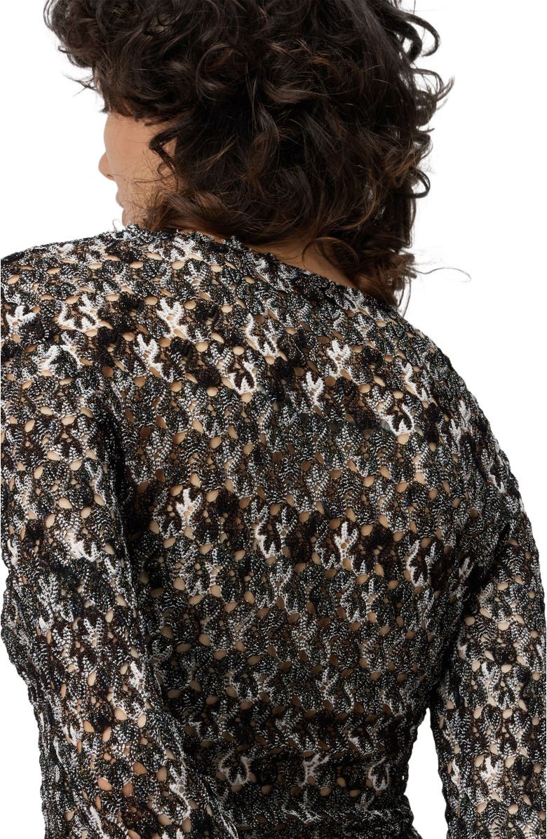 Missoni Slim Fit V-neck Sweater In Lace, Alternate, color, Black 
Brown