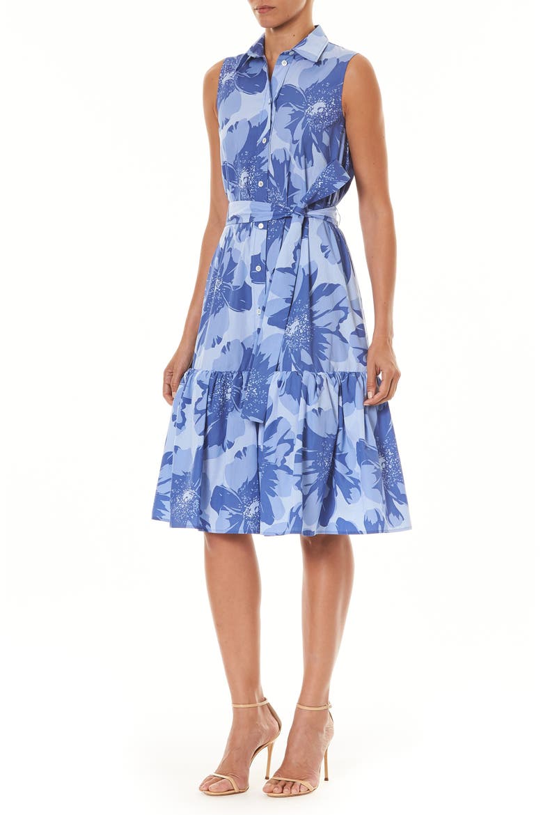 Floral Belted Shirtdress, Alternate, color, MARINA MULTI