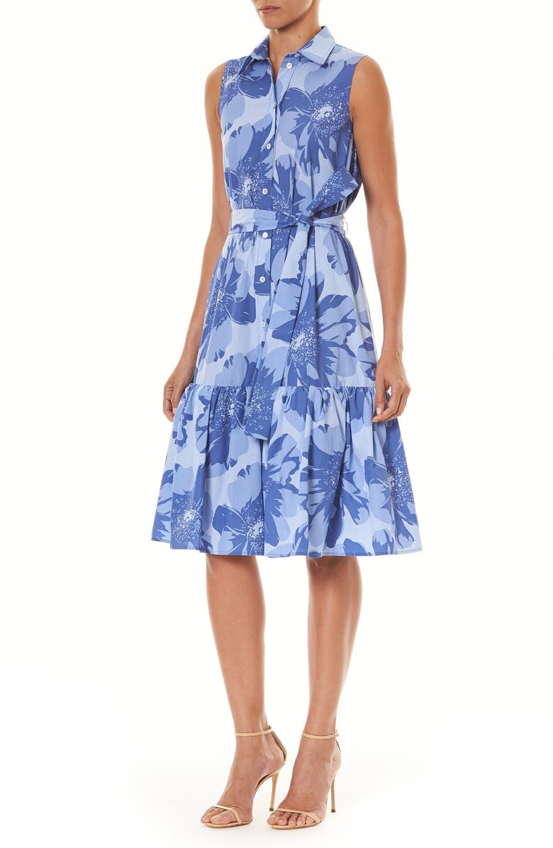 Carolina Herrera Floral Belted Shirtdress, Alternate, color, 
