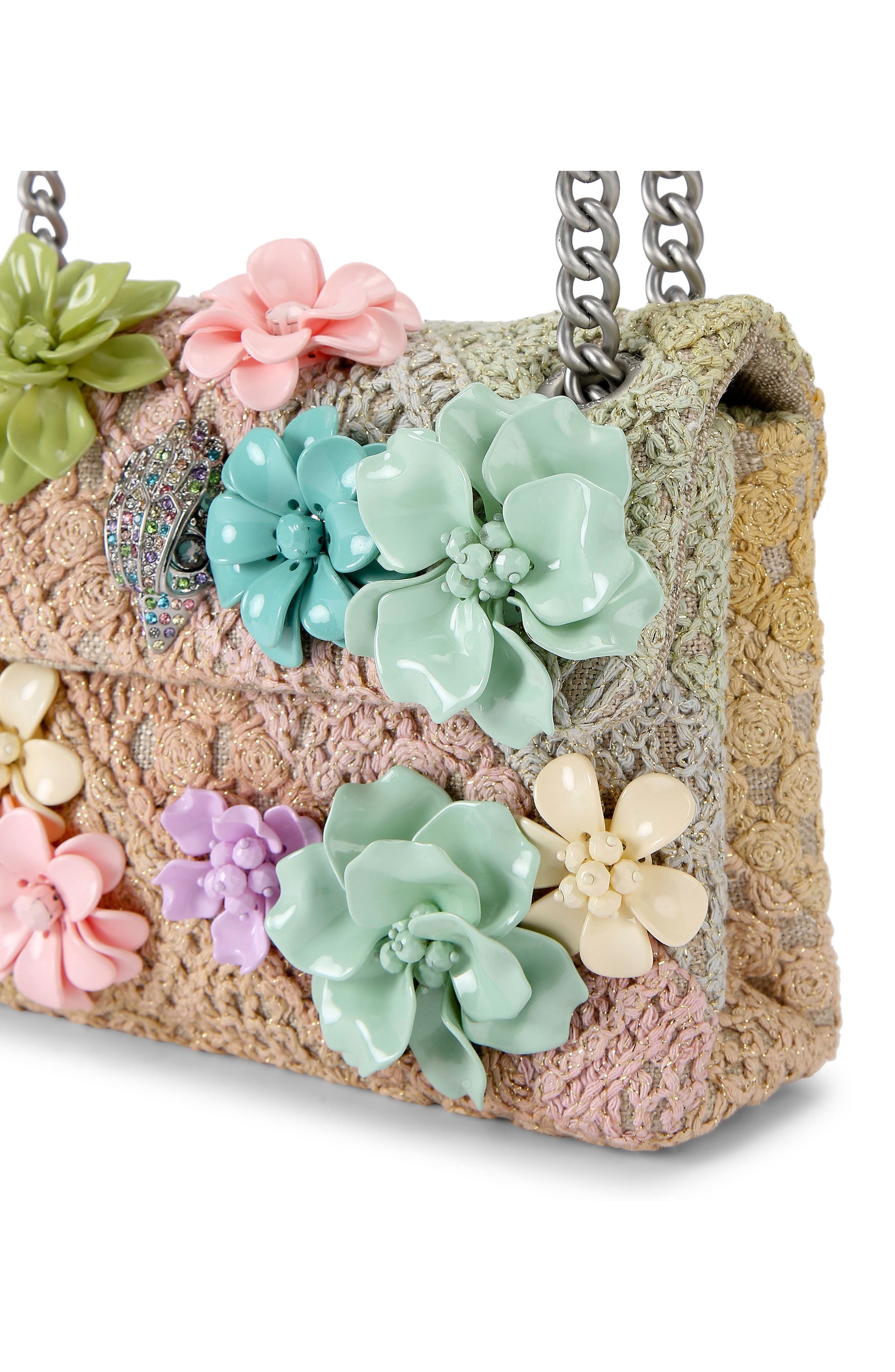 Kurt Geiger London Mini Kensington Floral Applique Crossbody Bag, Alternate, color, 