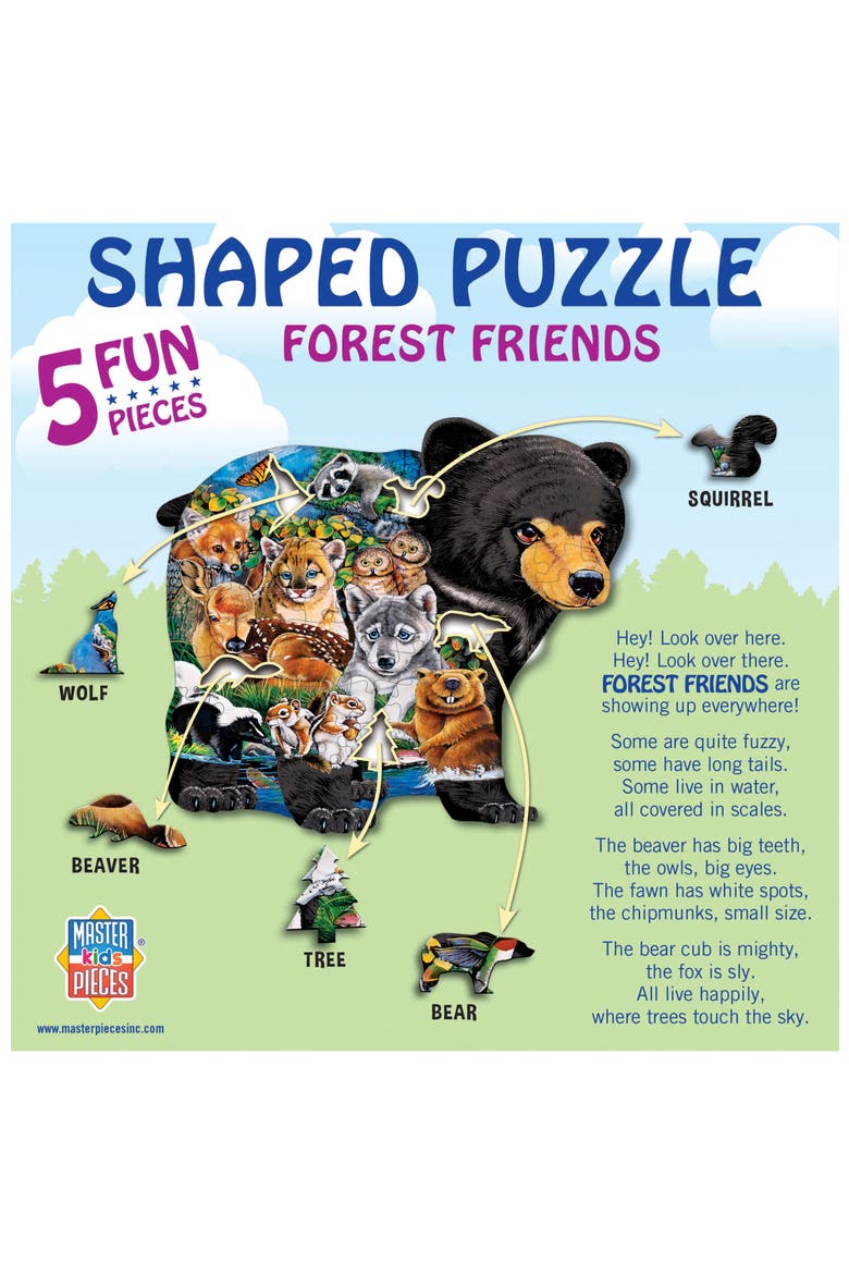 Forest Friends 100pc Shaped Puzzle, Alternate, color, Multicolor