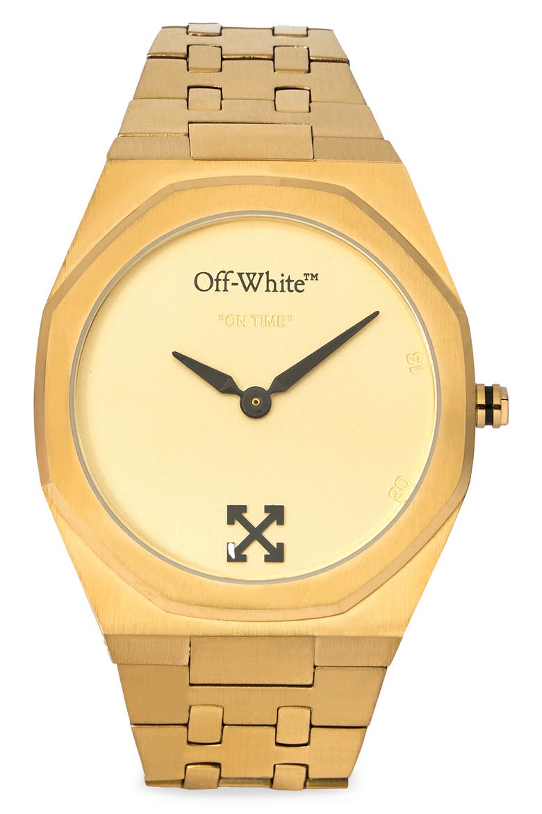 ON TIME Japanese Quartz Bracelet Watch, 39mm, Main, color, IP YELLOW GOLD