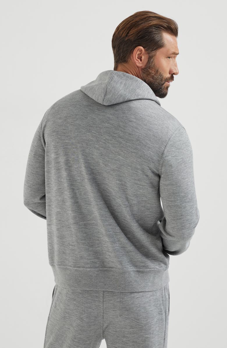 Brunello Cucinelli Cashmere and silk French terry sweatshirt, Alternate, color, Grey