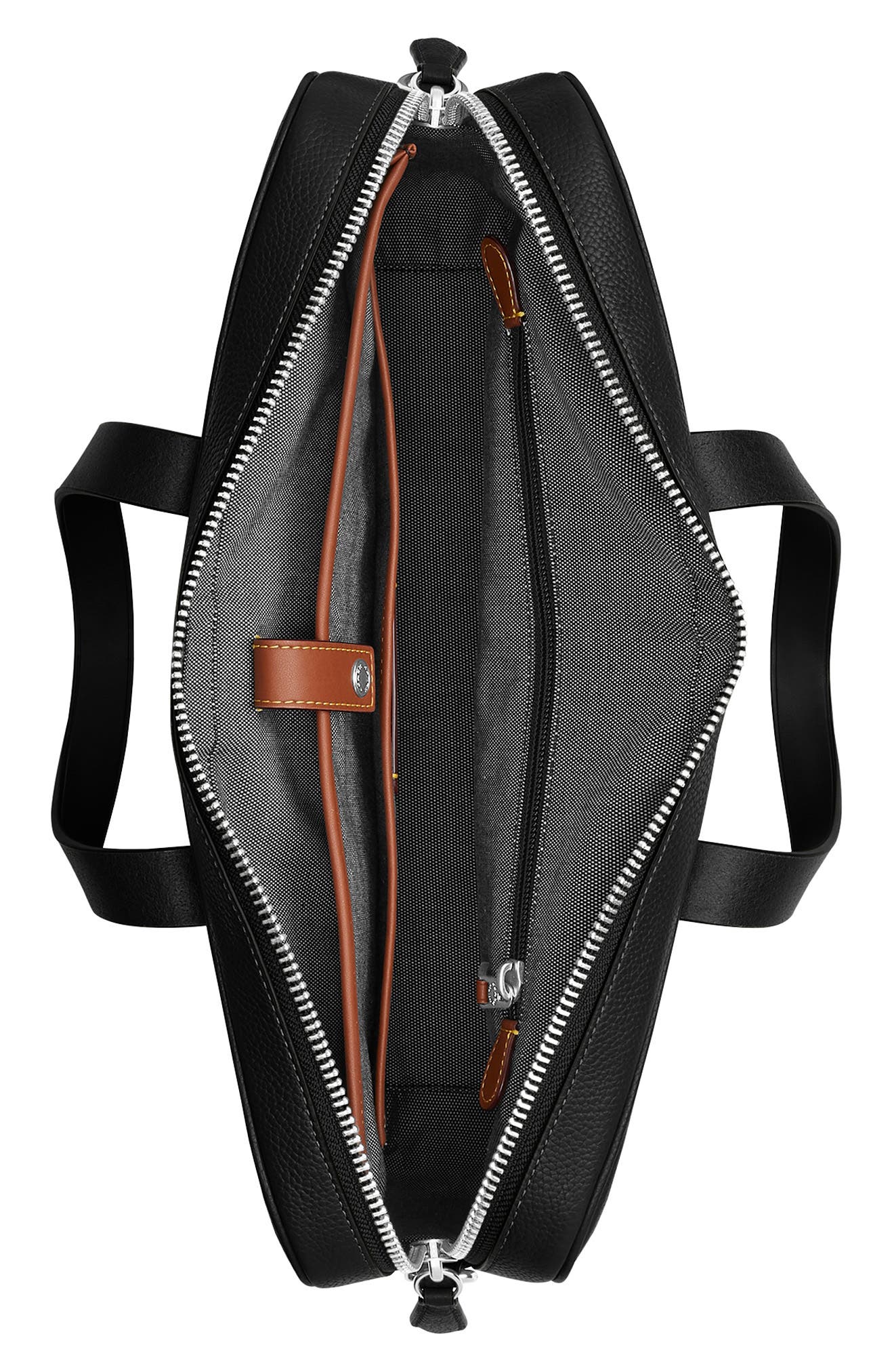 COACH Carlyle Leather Briefcase, Alternate, color, Black