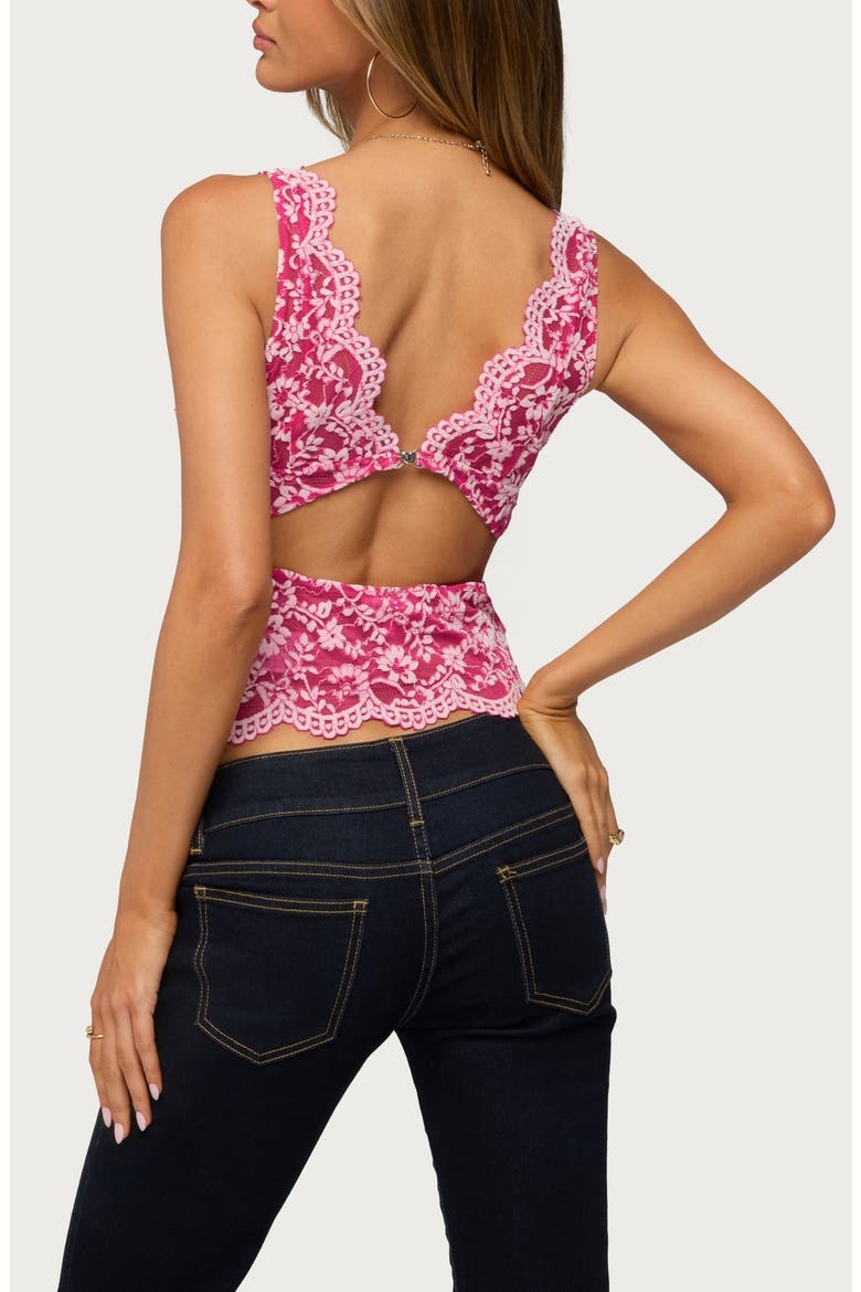 Araura Lace Velvet Crop Tank, Alternate, color, FUCHSIA