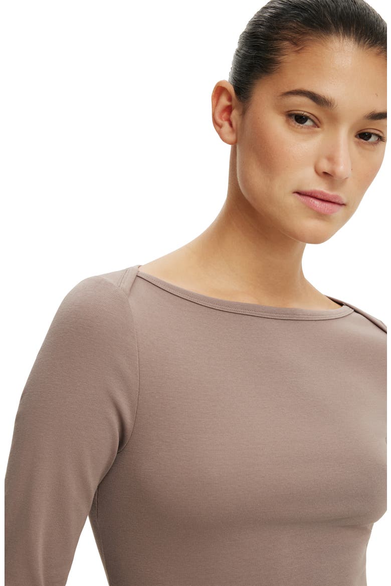 Women's 90S Boatneck ¾ Sleeve, Alternate, color, Washed Mocha
