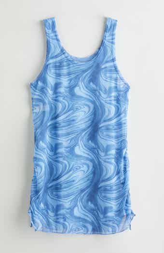 Zella Girl Kids' Print Mesh Cover-Up Tank Dress