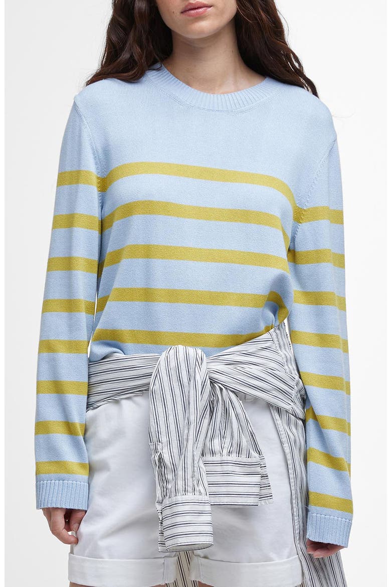 Bronya Stripe Cotton Blend Sweater, Main, color, BREEZE BLUE
