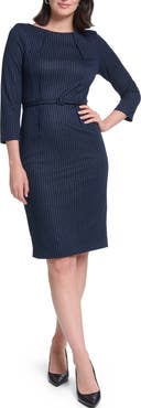 Calvin Klein Tailored Belted Sheath Dress