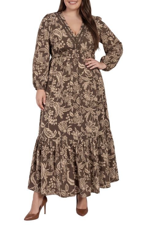 Floral Long Sleeve Maxi Dress