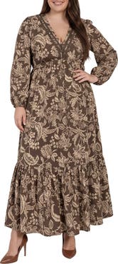 Standards & Practices Floral Long Sleeve Maxi Dress