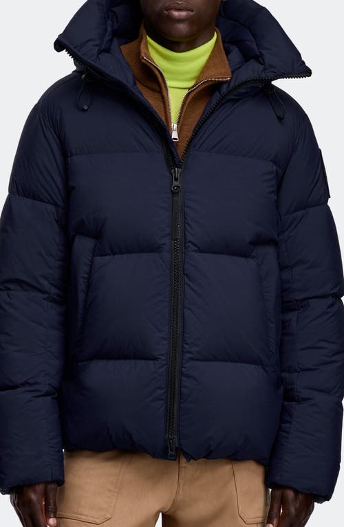 Canada Goose Crofton Water Resistant Packable 750 Fill Power Down Hooded Jacket In Blue