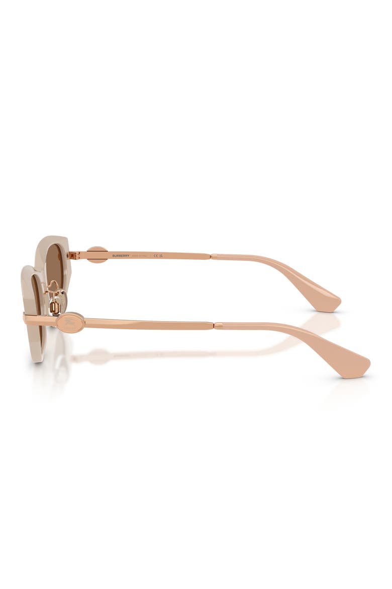 56mm Irregular Sunglasses, Alternate, color, BEIGE / DARK BROWN