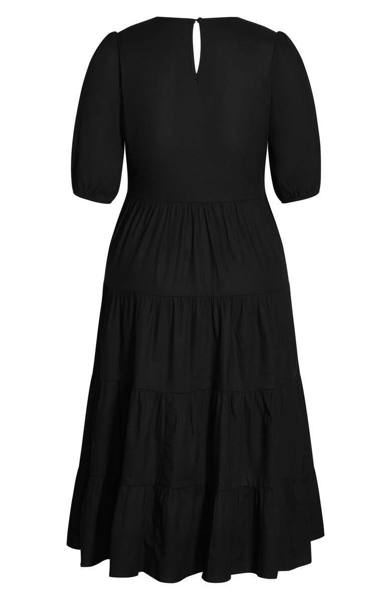 City Chic Contempo Linen & Cotton Midi Dress, Alternate, color,