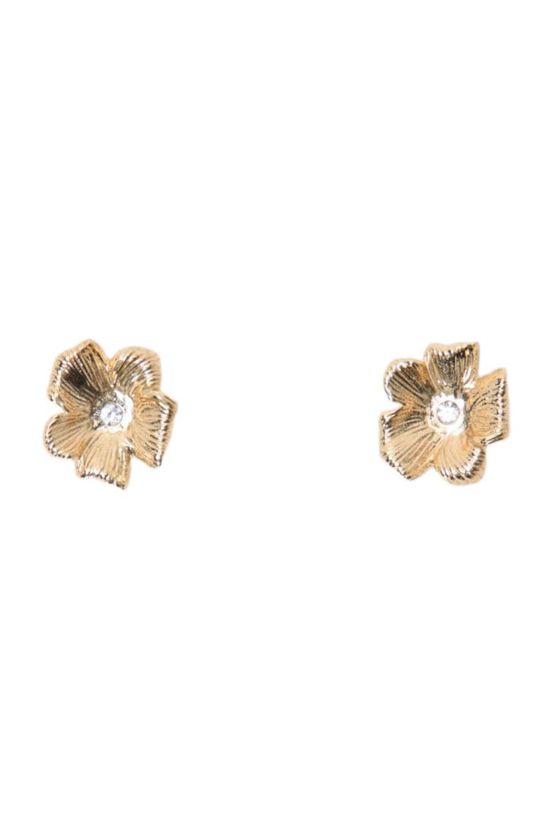 Flower stud earrings, Main, color, Gold