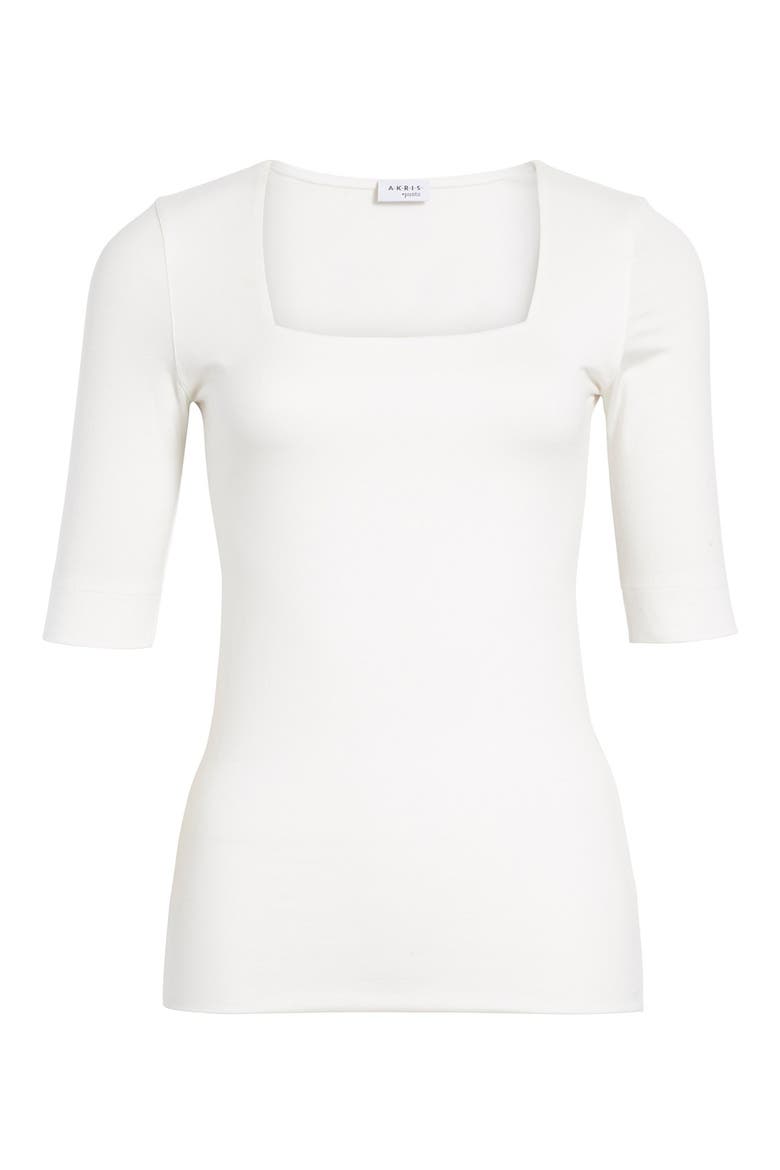 Square Neck Jersey Tee, Alternate, color, OFF WHITE