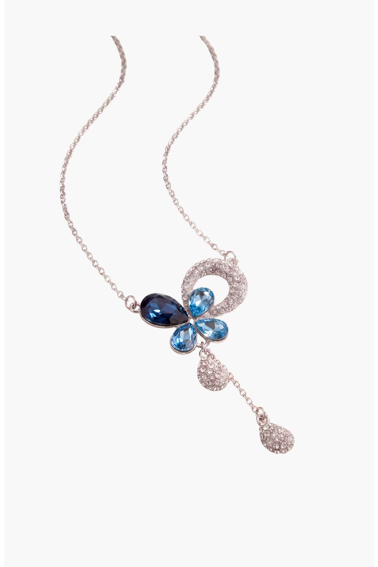 Teardrop Crystal Pendant Necklace, Alternate, color, Blue