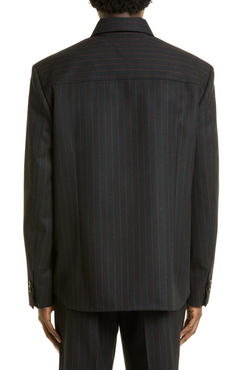Bottega Veneta Pinstripe Wool Shirt Jacket, Alternate, color, 
