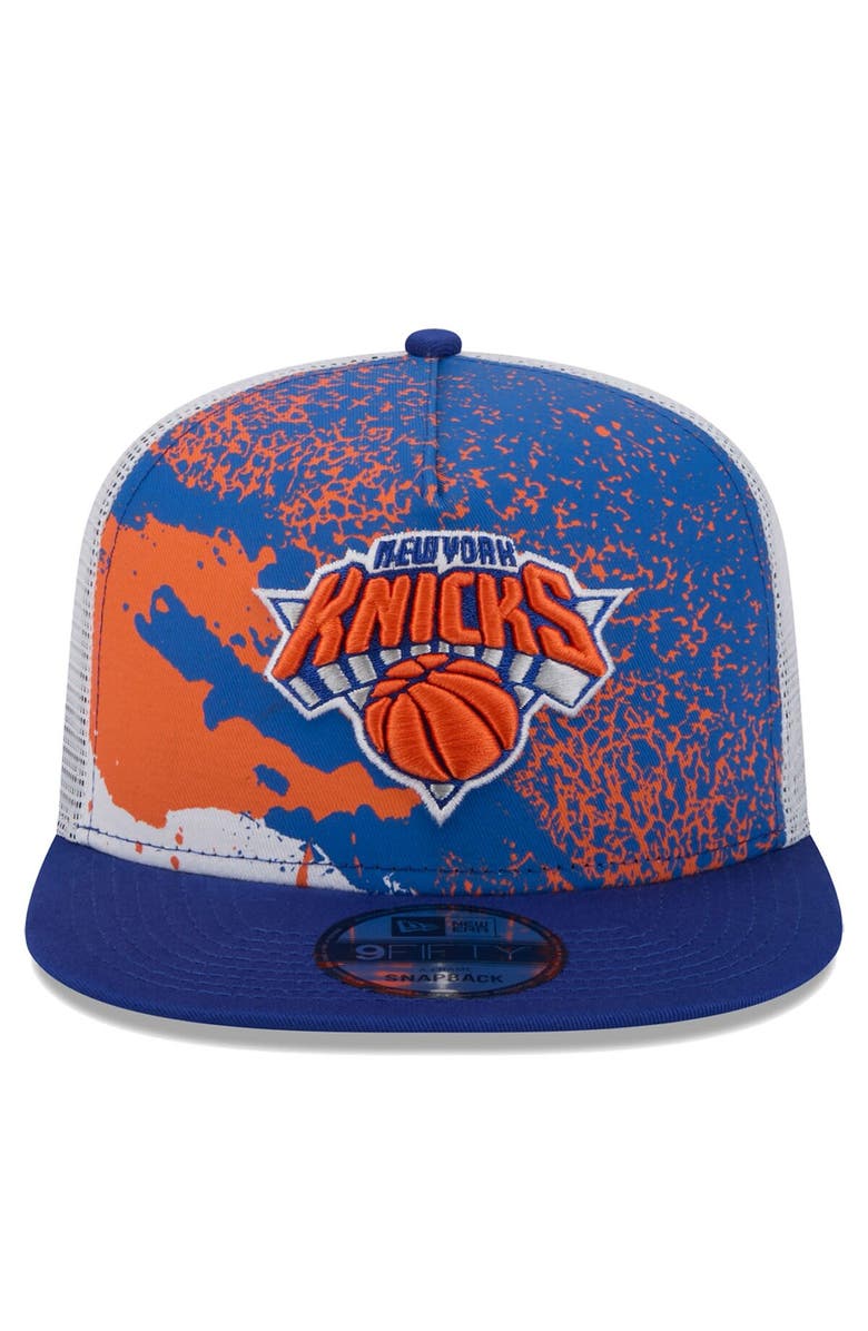 New Era Men's New Era Blue New York Knicks Court Sport Speckle 9FIFTY Snapback Hat, Alternate, color, Blue
