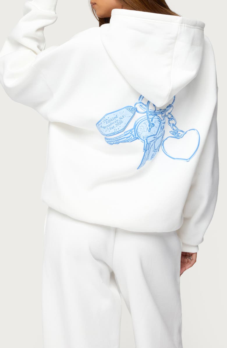 EDIKTED Keychain Cutie Hoodie, Alternate, color, White