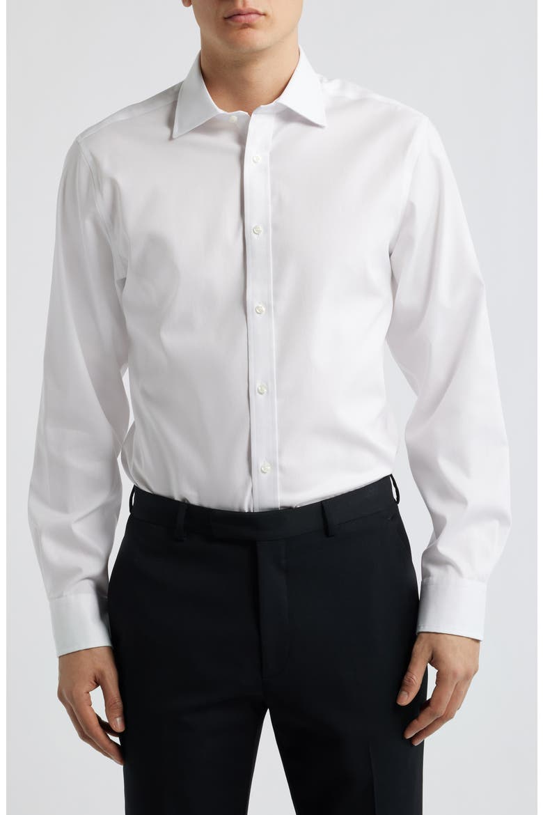 Modern Fit Pima Cotton Dress Shirt, Main, color, WHITE