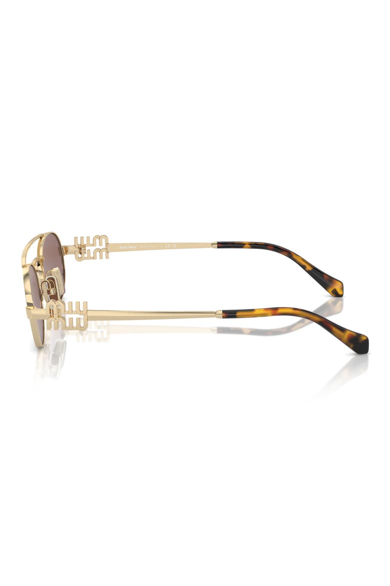 53mm Oval Sunglasses, Alternate, color, PALE GOLD / BROWN MIRROR SILVER INT