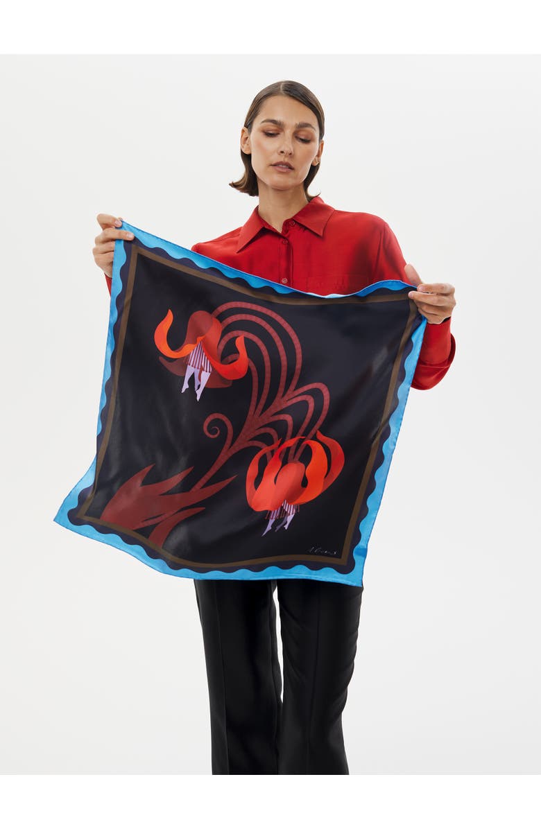 Alas Square Silk Shawl, Main, color, Late Bloomer