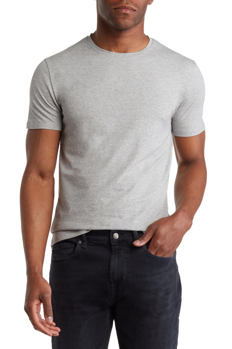 Solid Crewneck T-Shirt, Main, color, HEATHER GREY