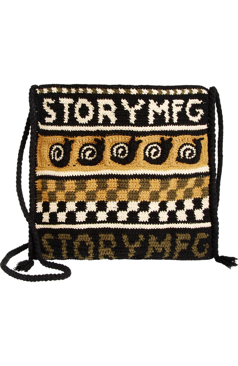 Story mfg. Stash Organic Cotton Crochet Crossbody Bag, Main, color,