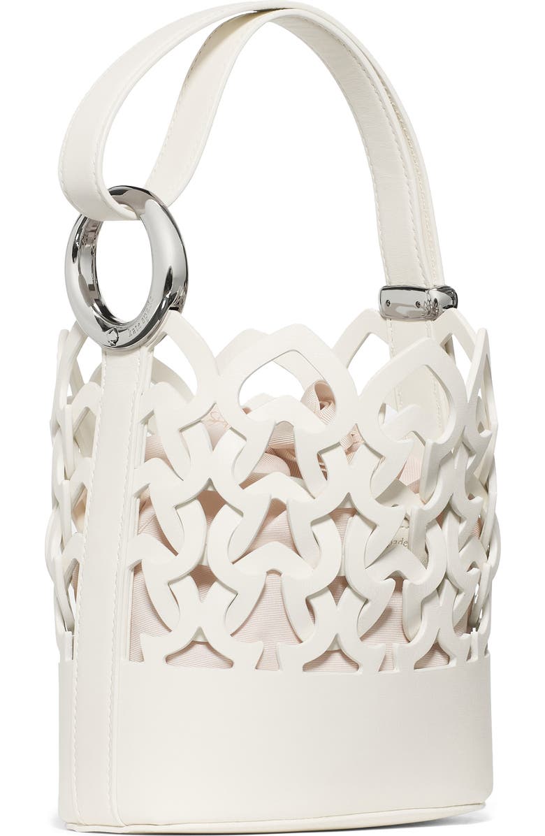 Kate Spade New York halo woven mini bucket bag, Alternate, color, Cream