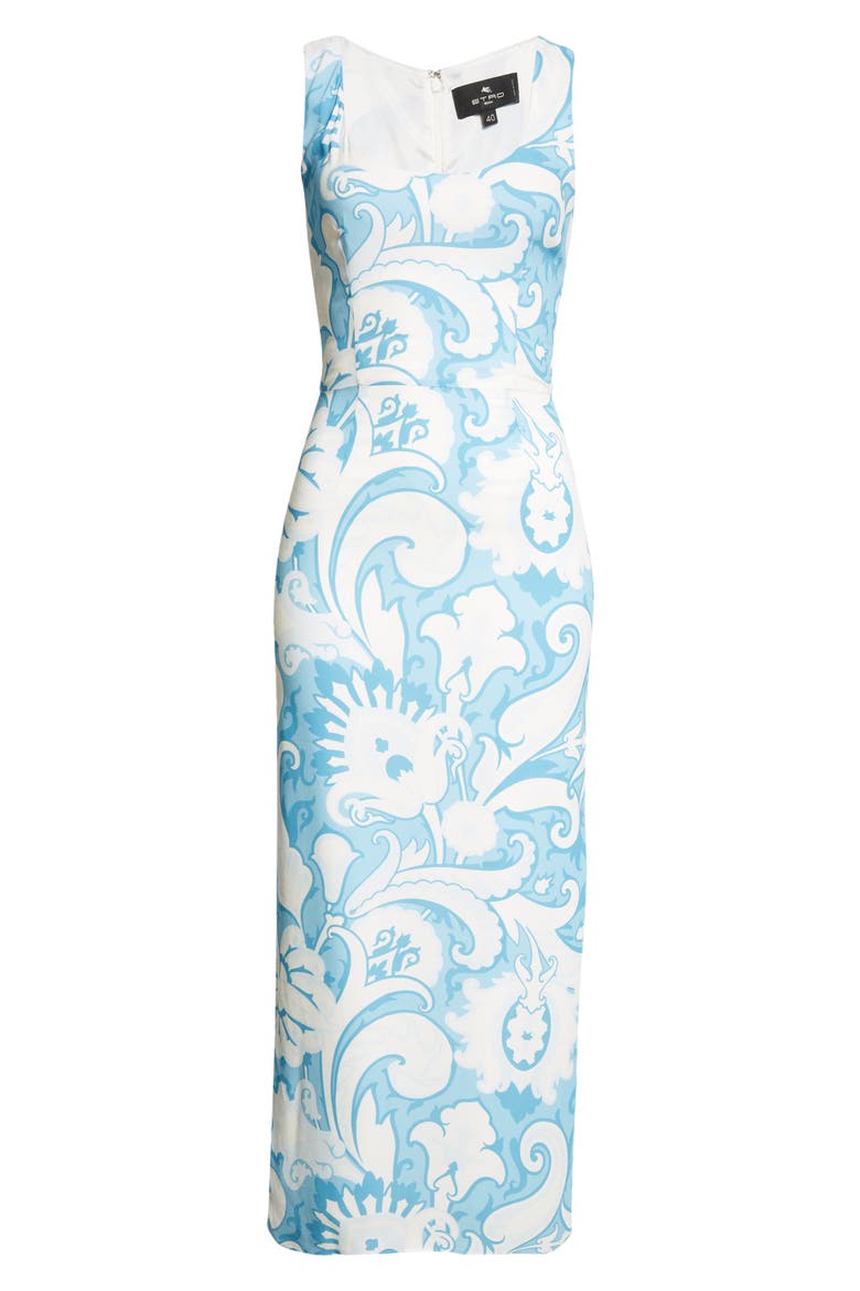 Paisley Midi Sheath Dress, Alternate, color, STAMPA BIANCO