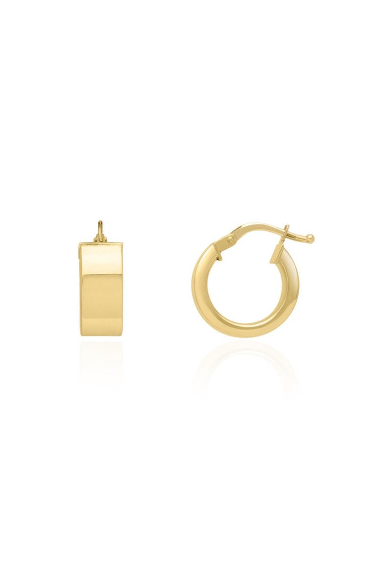 Mini Square Tube Huggie Hoop Earrings, Main, color, Yellow Gold