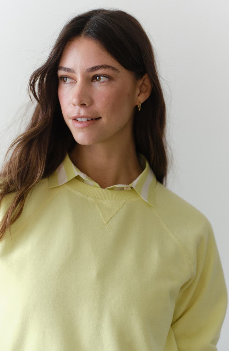 Marine Layer Cloud 9 Fleece Reversible Sweatshirt, Alternate, color, Citron