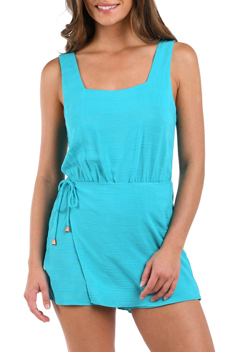 Sea Cove Cover-Up Skort Romper, Main, color, TEAL
