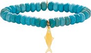 MARLYN SCHIFF Nori Fish Charm Jade Beaded Stretch Bracelet