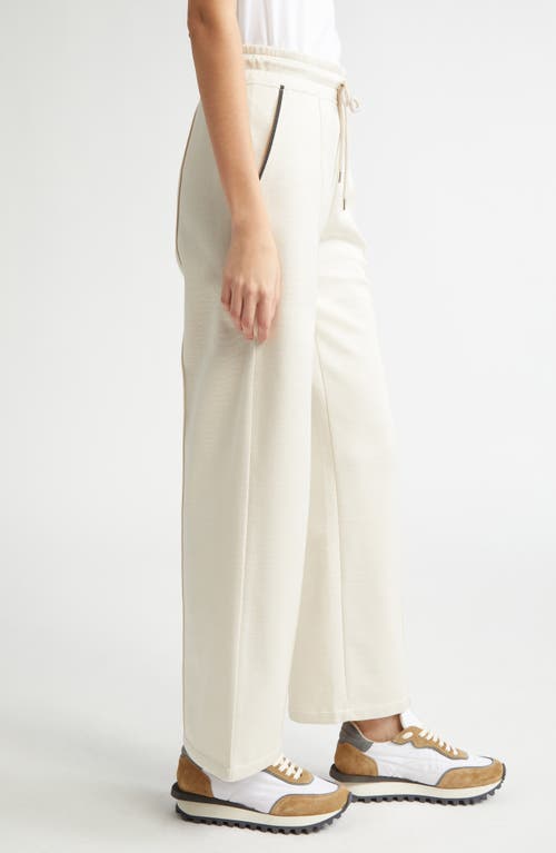 Eleventy Drawstring Stretch Cotton & Silk Sweatpants In Sand