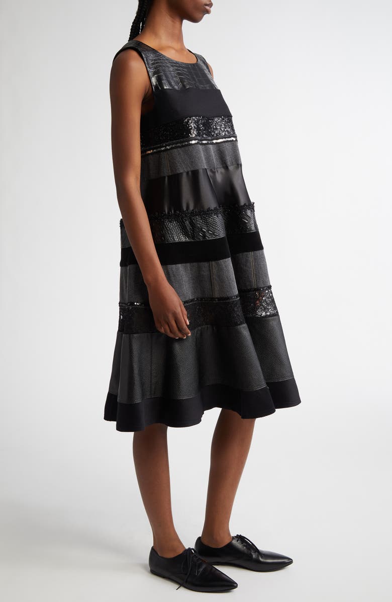 Junya Watanabe Mixed Media Dress, Alternate, color,