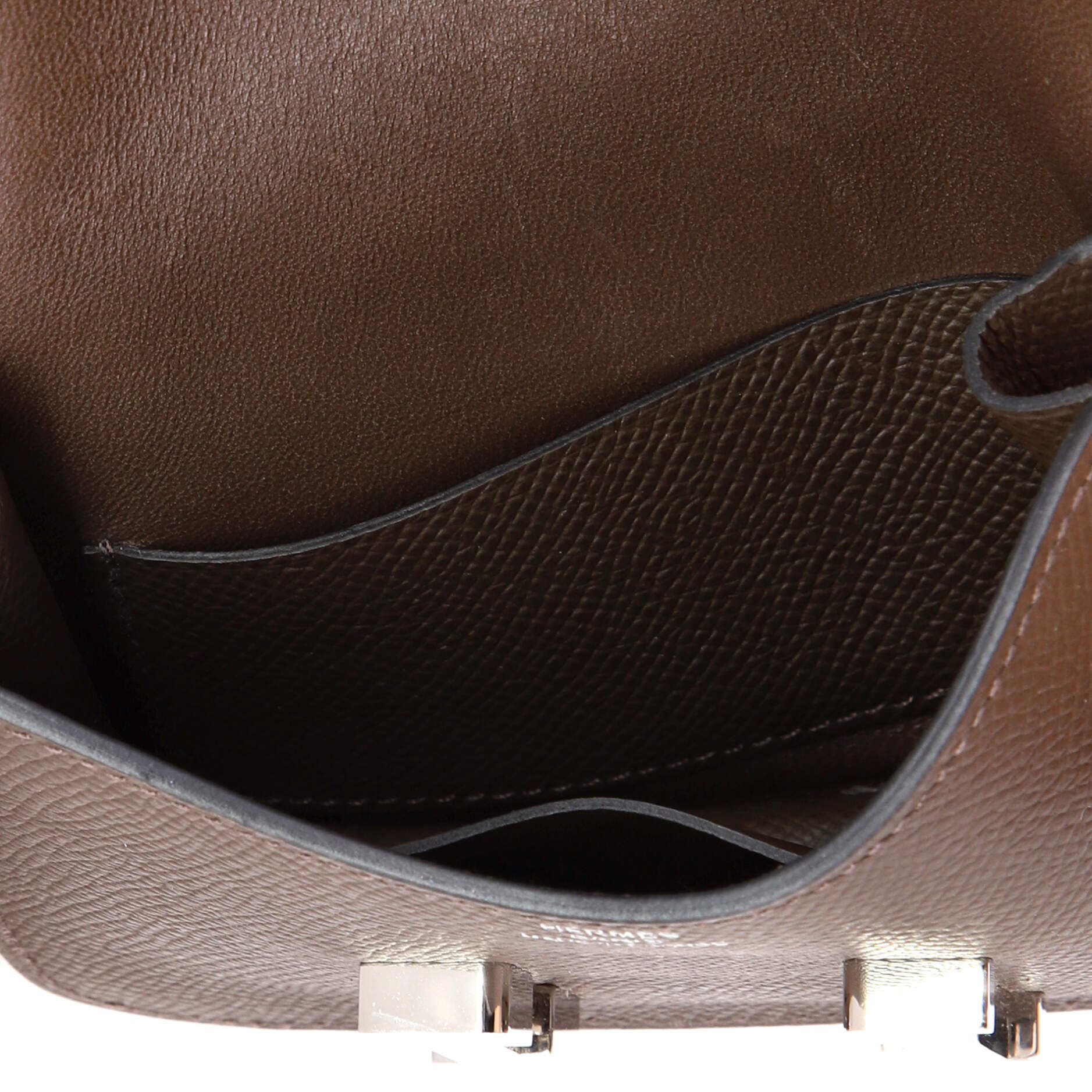 Pre-Owned Hermes Constance Slim Wallet Epsom, Alternate, color, Ecorce