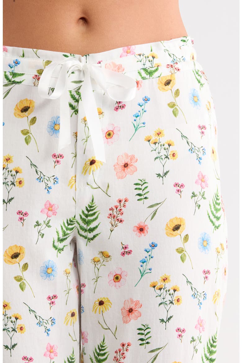 Elodie Cotton Sateen Crop Pajamas, Alternate, color, WHITE