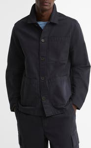 Barbour Tartan Trim Washed Cotton Shirt Jacket