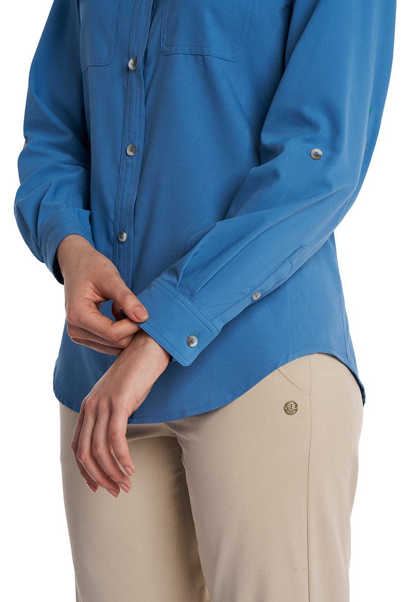 Women's Mylitta Travel Long Sleeve Shirt, UPF 50+ Sun Protection, Alternate, color, Blue Dusk